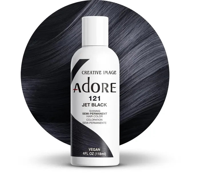 Adore Semi Permanent Hair Color 121 Jet Black 118ml