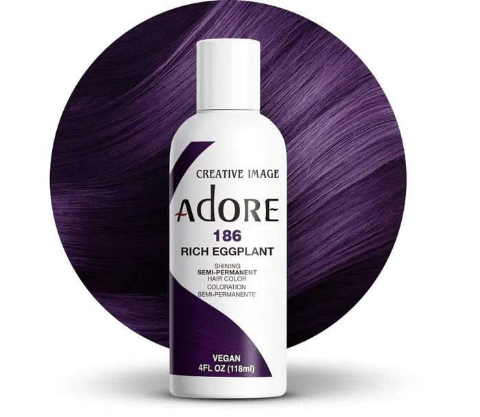 Adore Semi Permanent Hair Color 186 Rich Eggplant 118ml